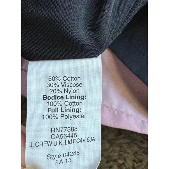 J. Crew Collection Dress Black Pink Strapless Size 14 Sheath Lace Fitted - Picture 11 of 12